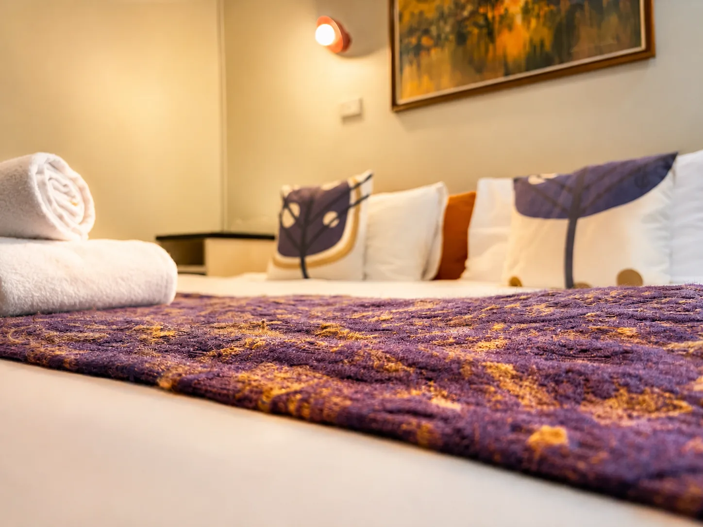 Plush bedding detail — King Room at Vine Valley Inn Cessnock